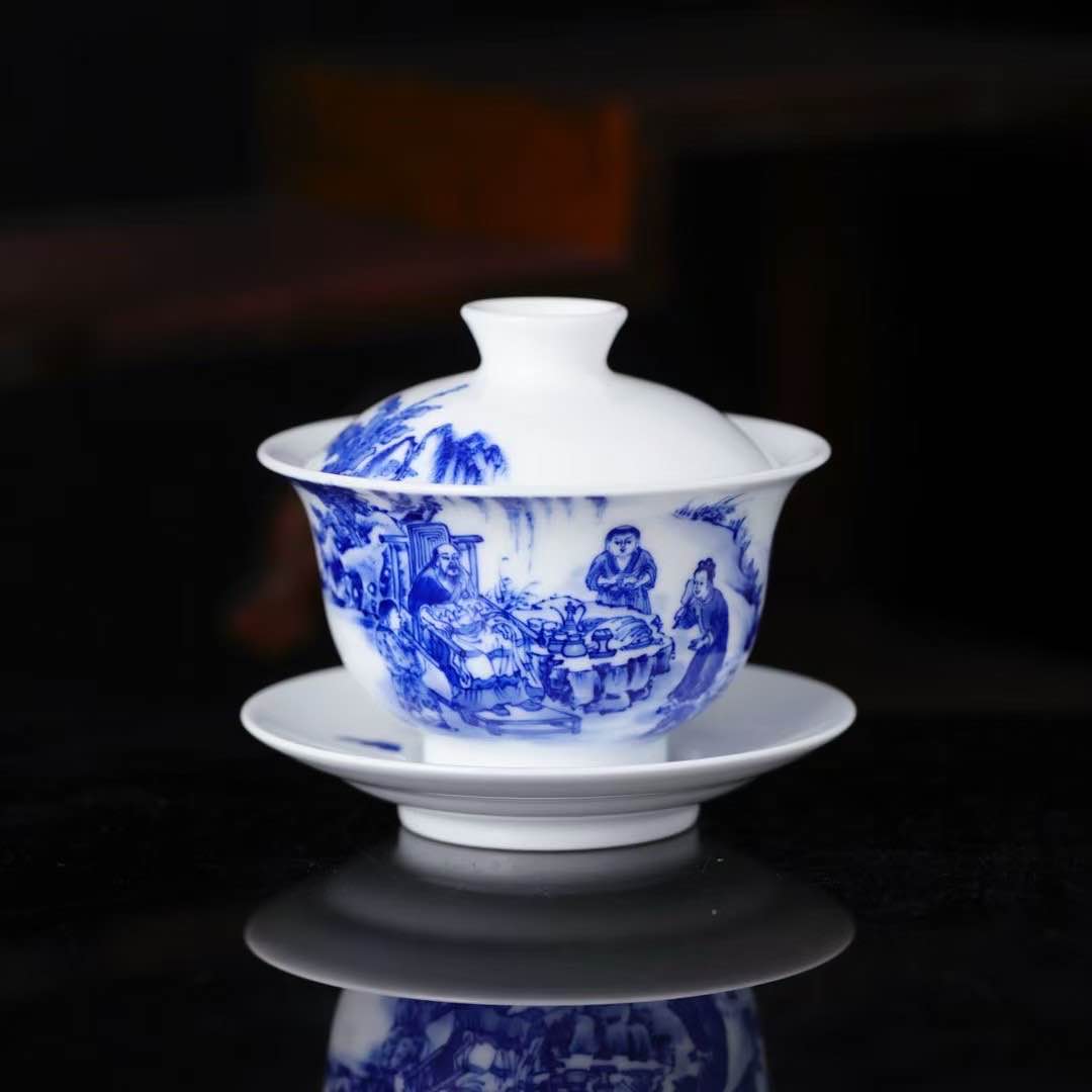 Jiu Duan Shao 九段妙手品茶图盖碗