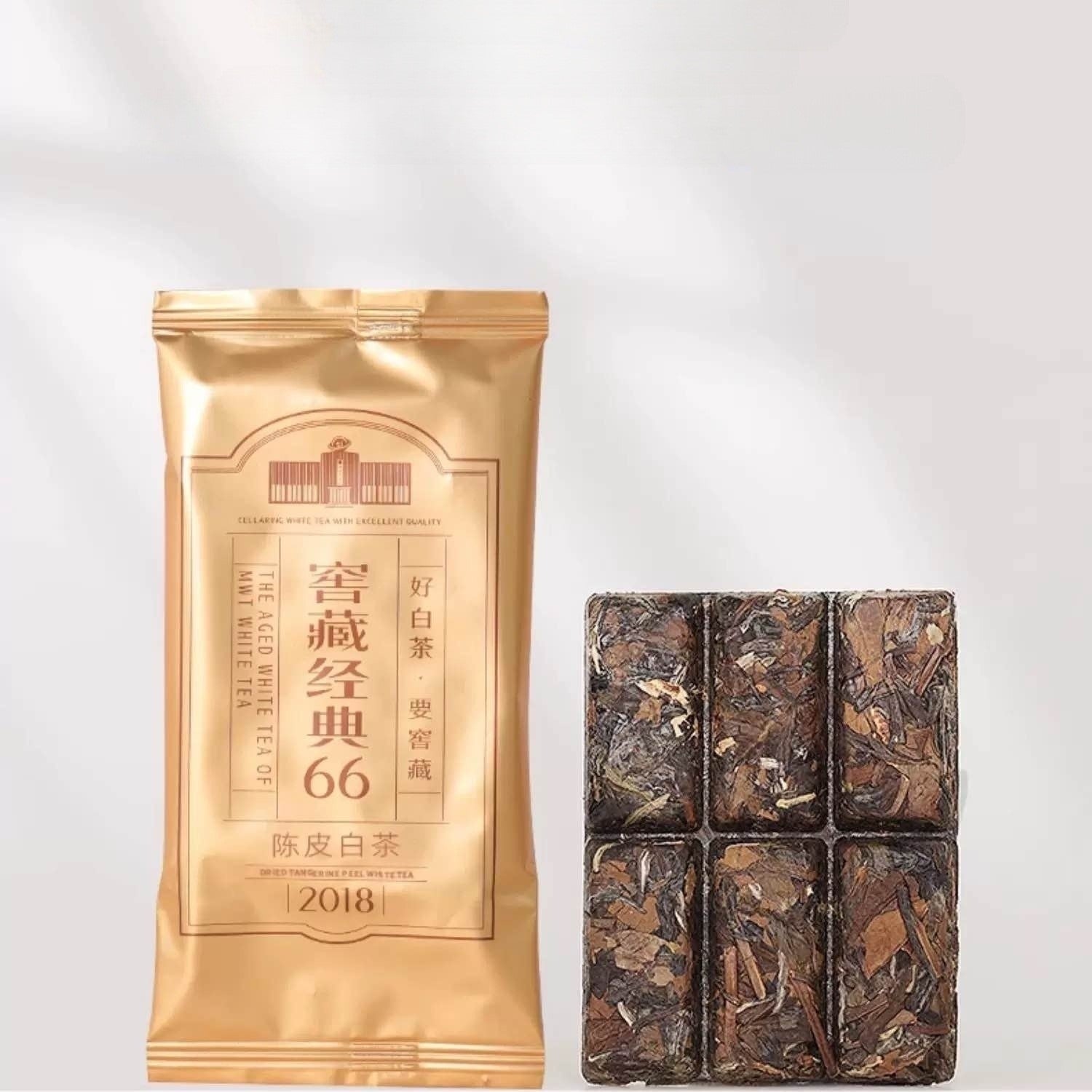 Tangerine Peel ShouMei 2018窖藏经典66陈皮白茶寿眉(180g)
